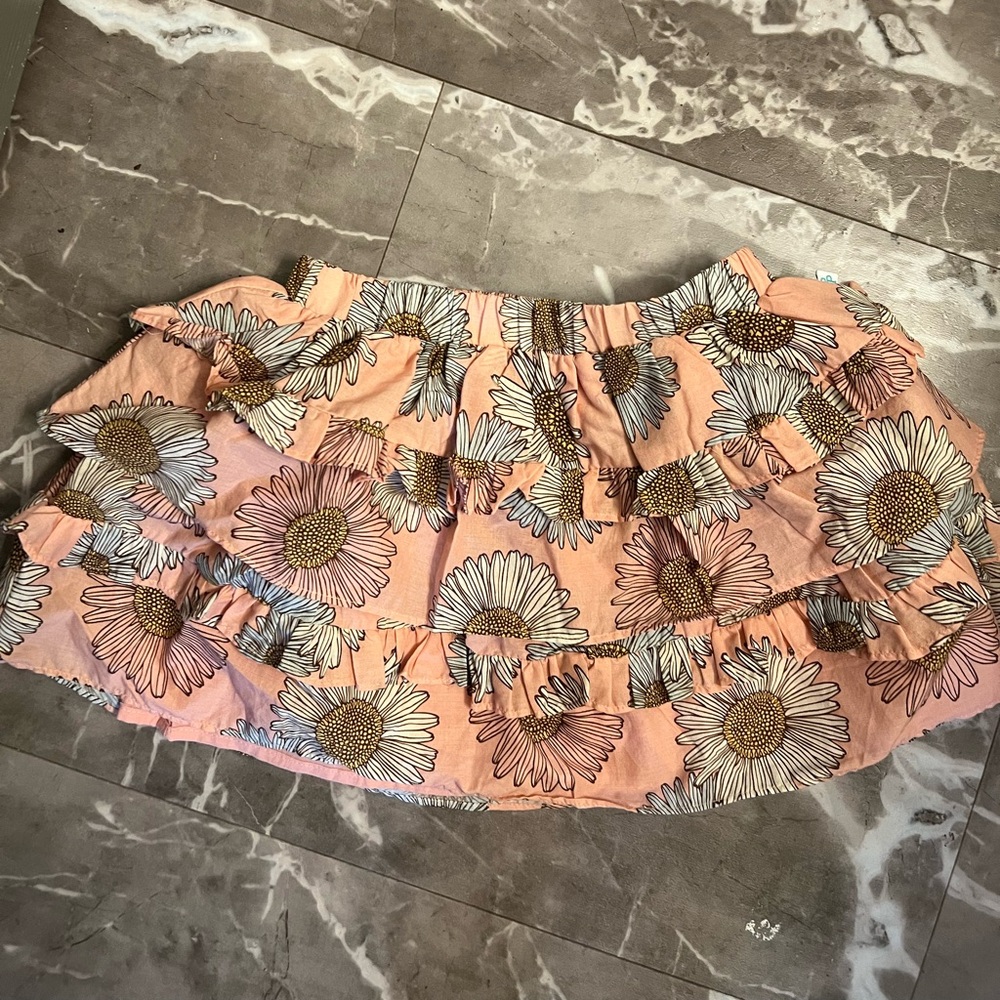 Posh Peanut ruffle mini skirt floral 4t EUC